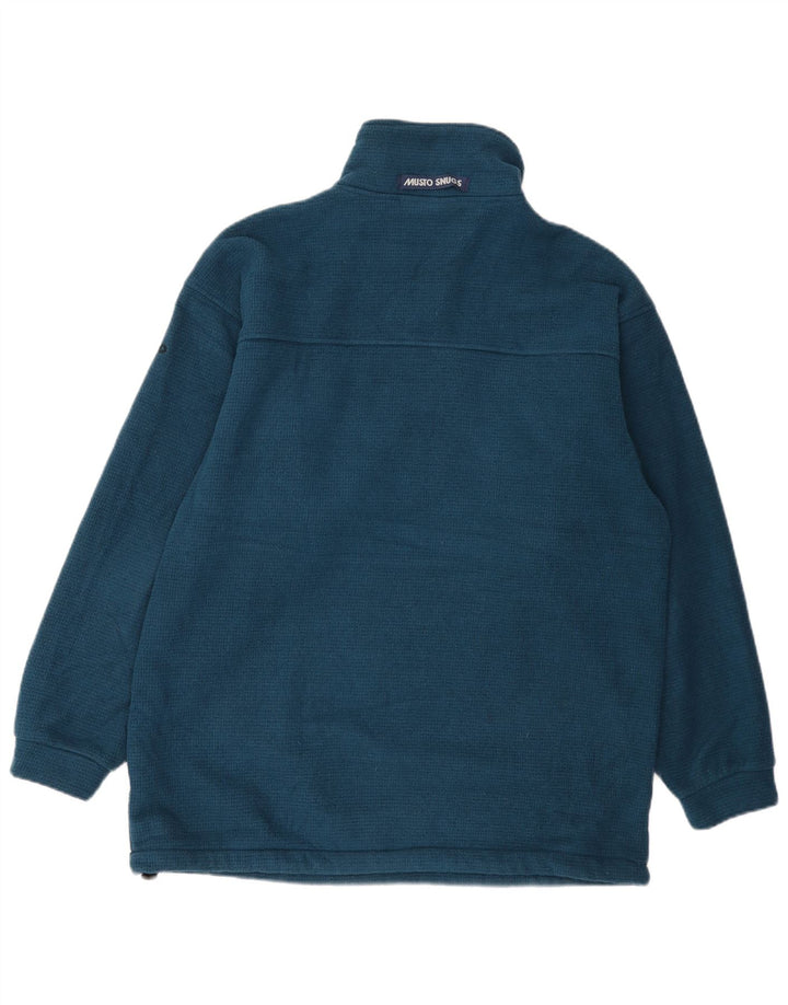 Musto Maglione in pile da uomo con zip sul collo, grande poliestere blu