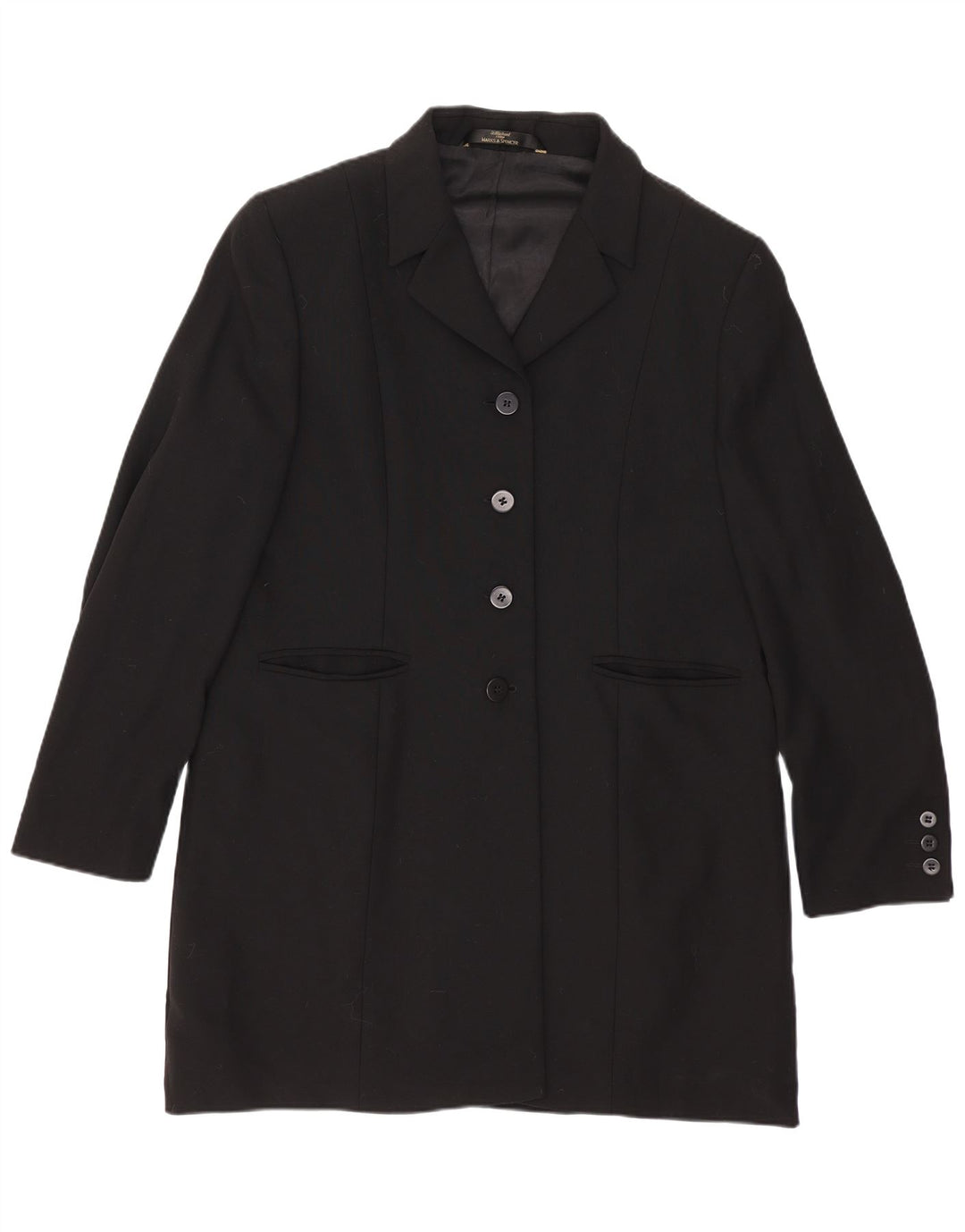 Cappotto da donna Marks & Spencer UK 16 Large Black New Wool