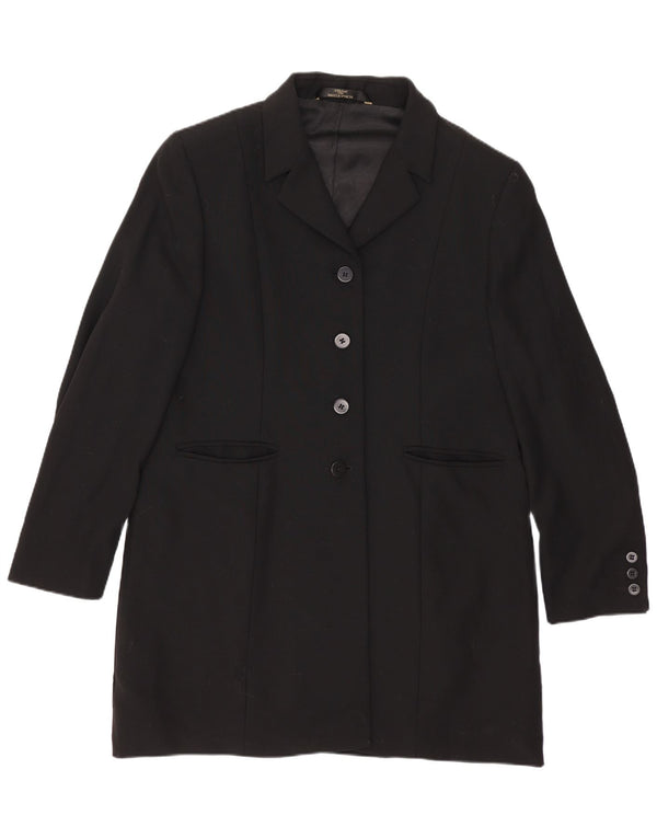 Marks & Spencer Womens Overcoat UK 16 Large Black New Wool