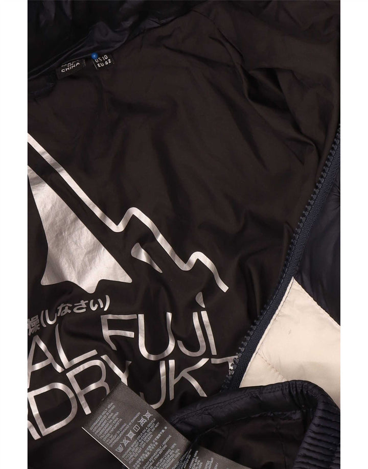 Giacca imbottita con cappuccio da donna Superdry UK 14 Large Blu Navy Colourblock