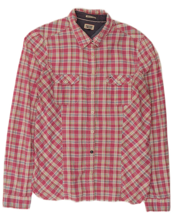 Camicia da donna Tommy Hilfiger UK 18 XL cotone a quadri rosa