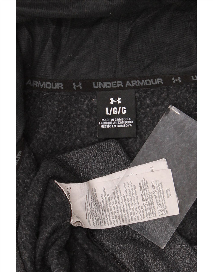 Felpa con cappuccio e zip da uomo Under Armour grande in cotone grigio