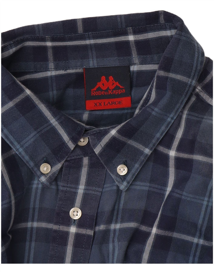 Camicia Kappa da uomo in flanella 2XL blu navy a quadri