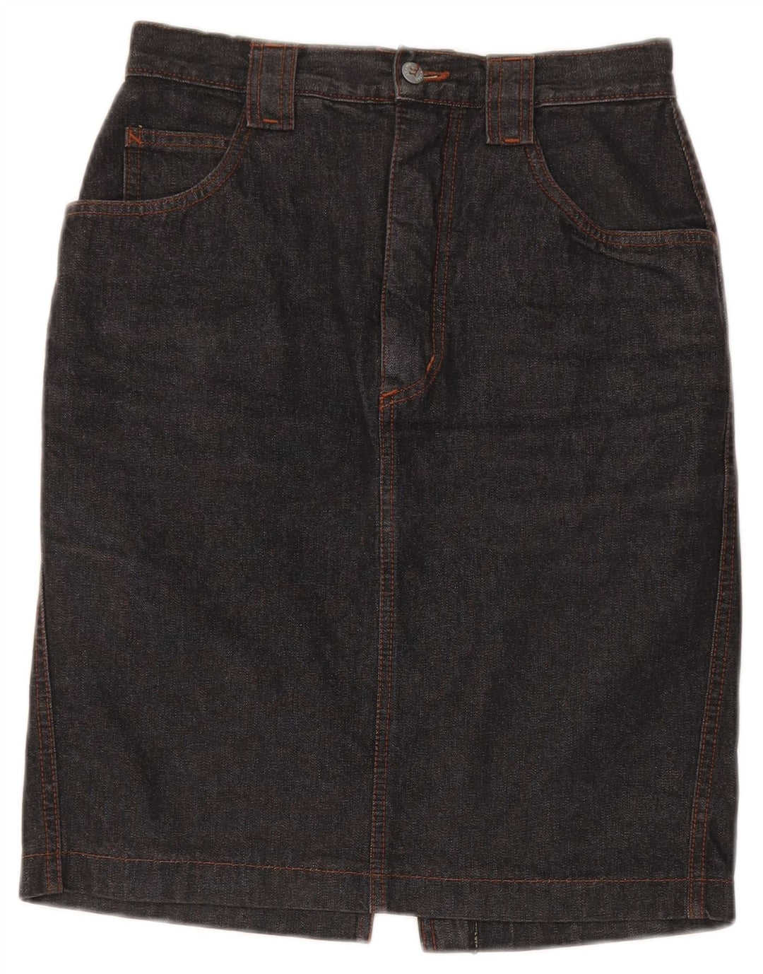 Gonna in denim da donna Krizia W36 grande in cotone grigio