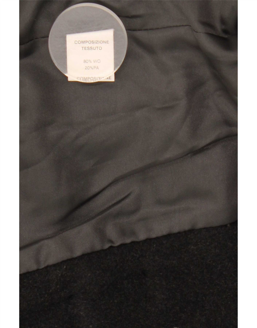 Cappotto doppiopetto vintage da donna IT 42 in lana grigio medio