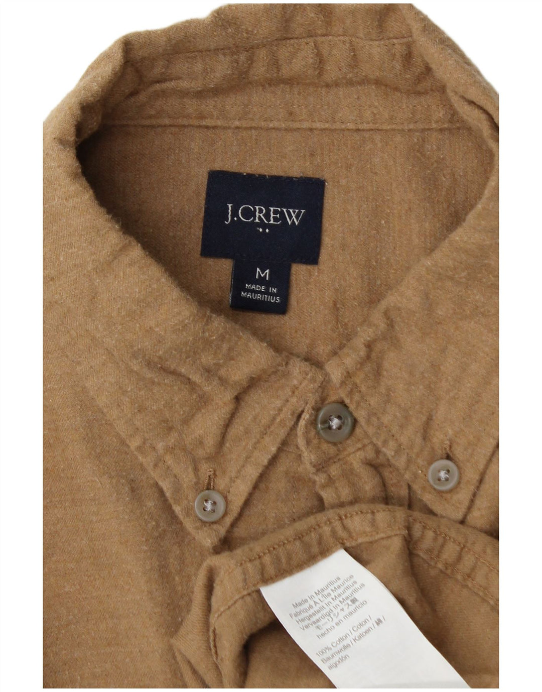 J. CREW Camicia da uomo in flanella di cotone beige medio