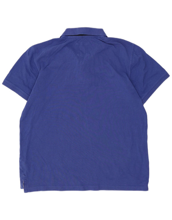 Crew Clothing Mens Polo Shirt Large Blue Cotton