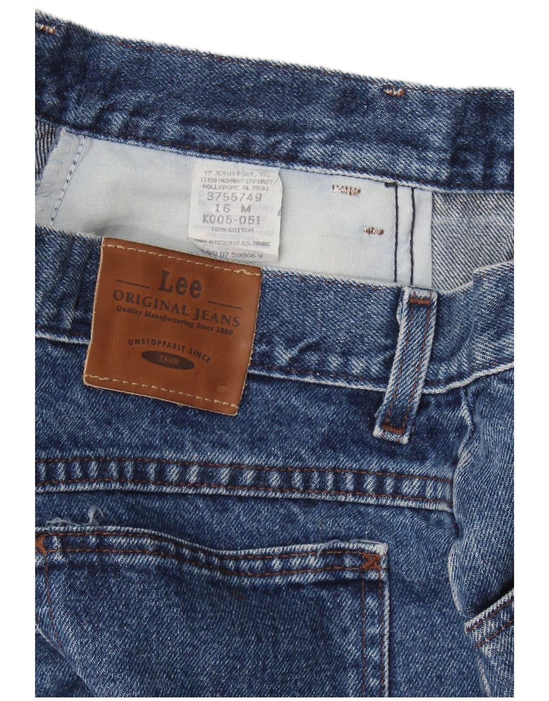 Pantaloncini di jeans Lee da ragazzo 15-16 anni W32 Cotone blu