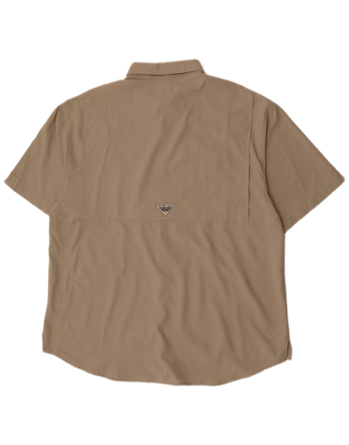 Camicia a maniche corte da uomo Columbia XL Poliestere beige