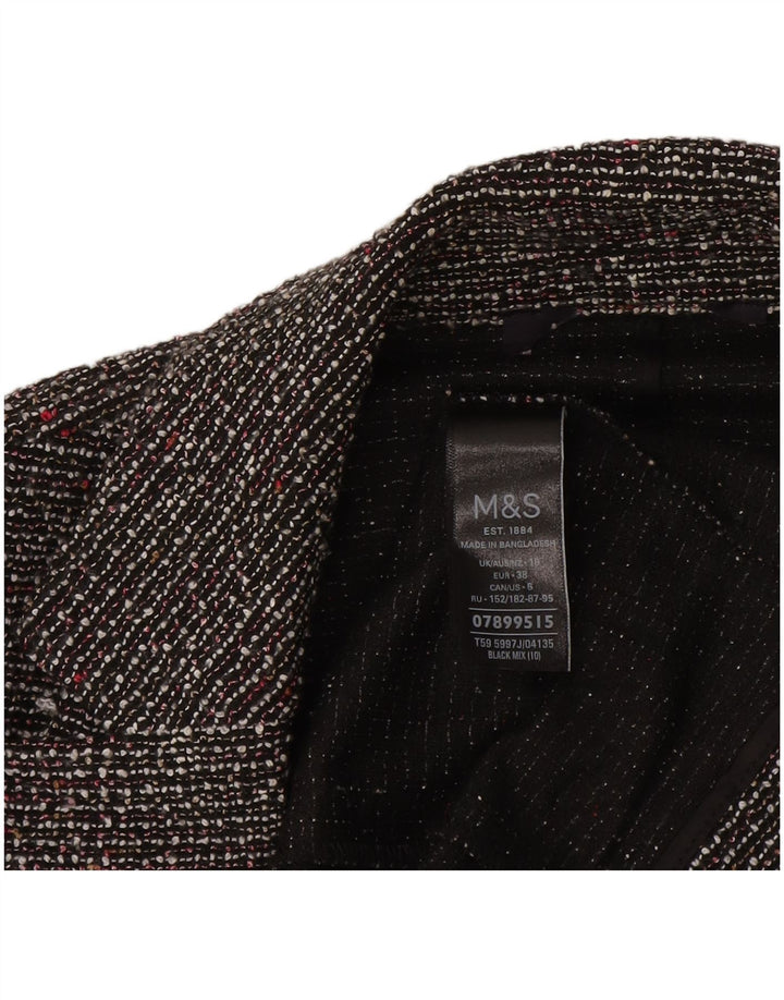 Giacca Marks & Spencer da donna Open Blazer UK 12 media nera screziata