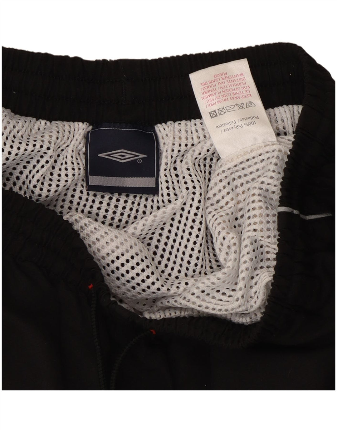 Pantaloncini sportivi grafici da uomo Umbro grandi in poliestere nero