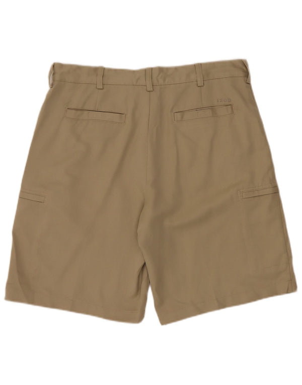 Pantaloncini cargo da uomo con vestibilità classica Izod W34 Large in poliestere kaki