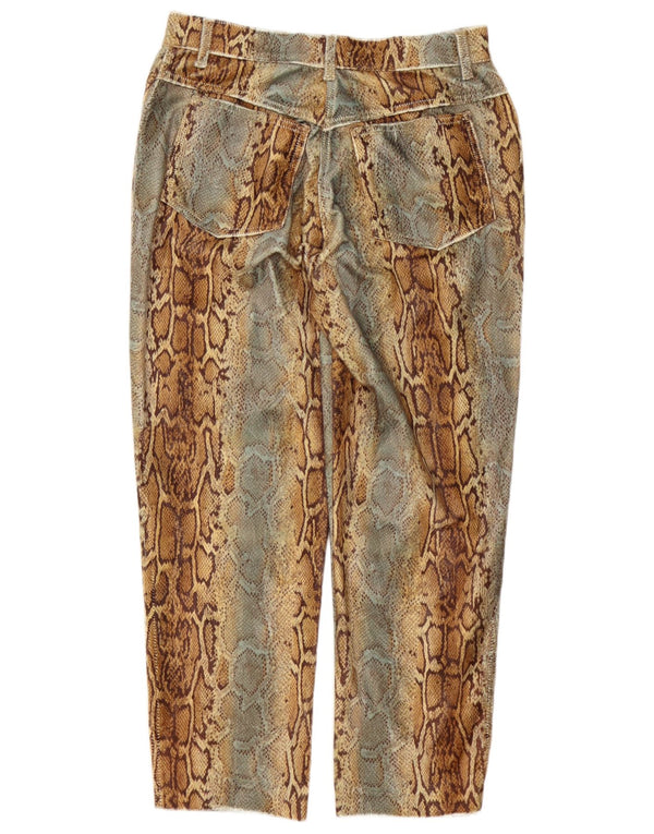 Pantaloni corti da donna Carla Carini UK 14 Large W32 L27 Marrone Stampa animalier