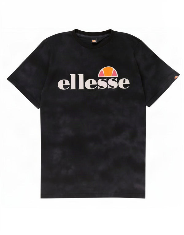T-shirt grafica da donna Ellesse Top UK 12 Medium Black Tie Dye Cotton