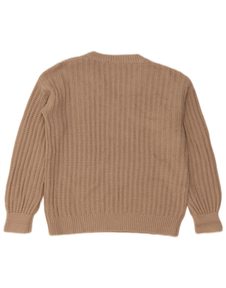 Maglione oversize con scollo a V da donna Marks & Spencer UK 10 piccolo Beige