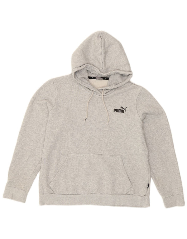 Felpa con cappuccio da donna Puma UK 14 grande cotone grigio