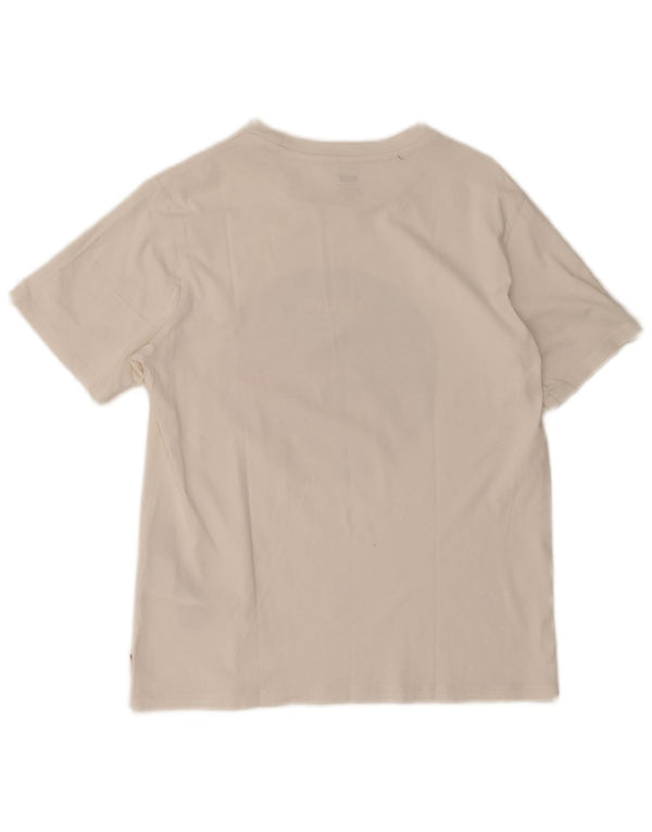 T-shirt grafica da donna Levi's Top UK 10 piccola in cotone bianco
