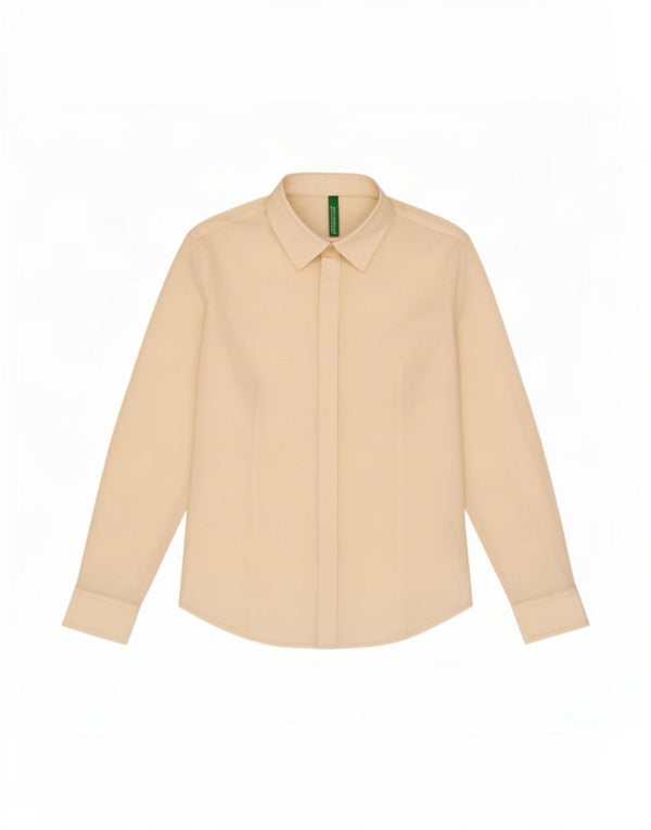 Camicia Benetton Donna UK 10 Small Cotone Bianco