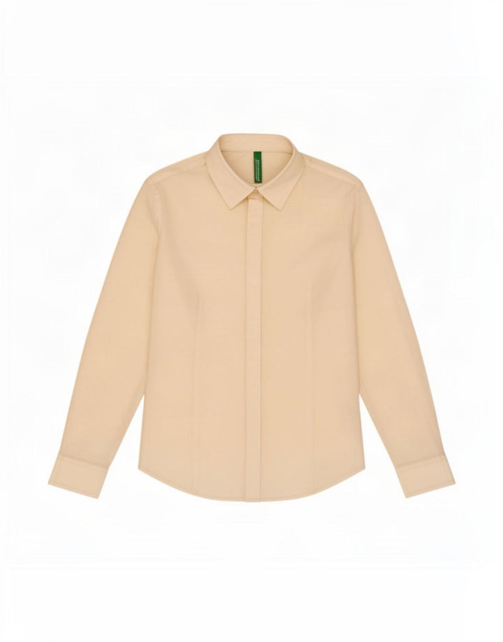 Camicia Benetton Donna UK 10 Small Cotone Bianco