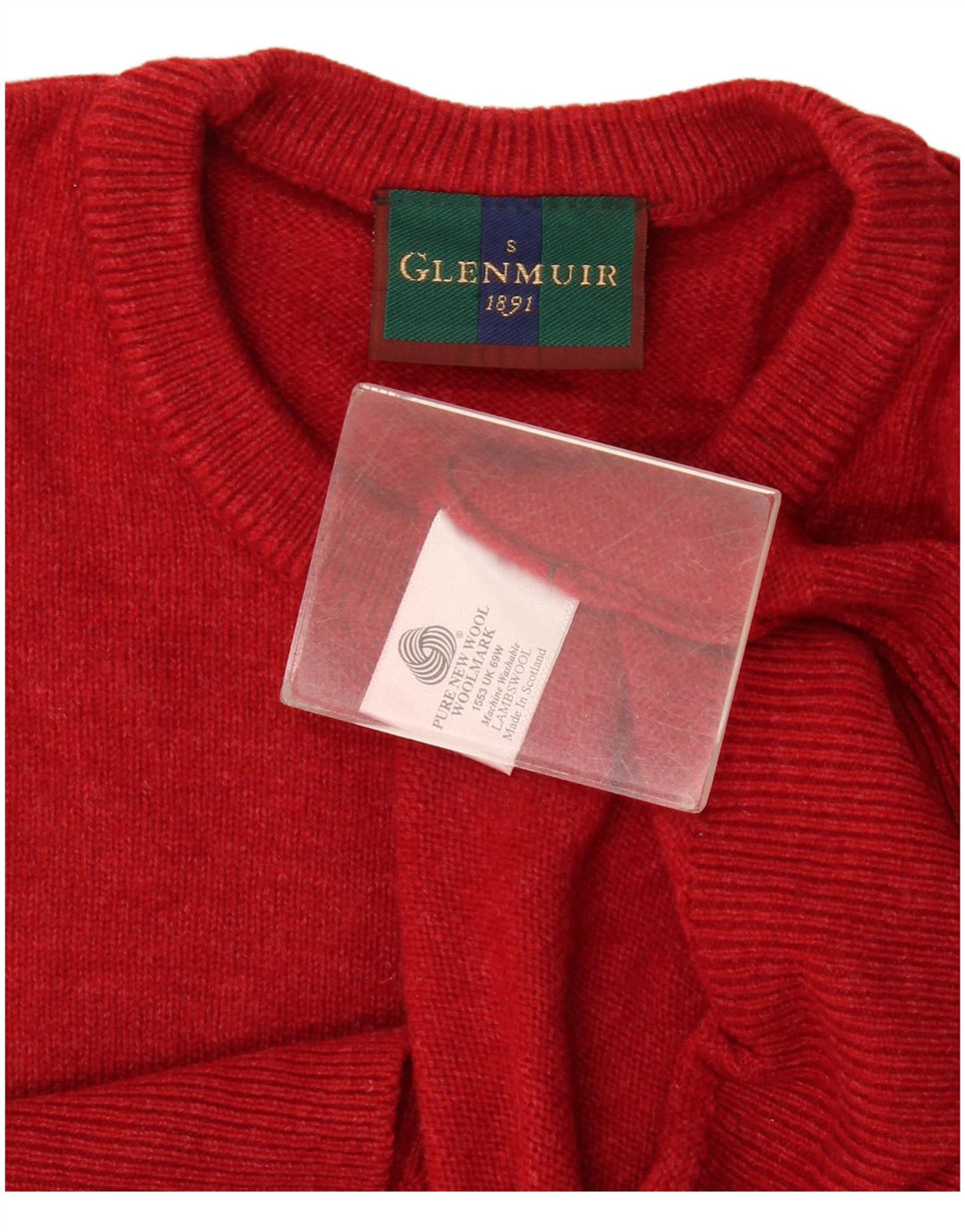 Maglione da uomo girocollo Glenmuir piccolo in lana d'agnello bordeaux