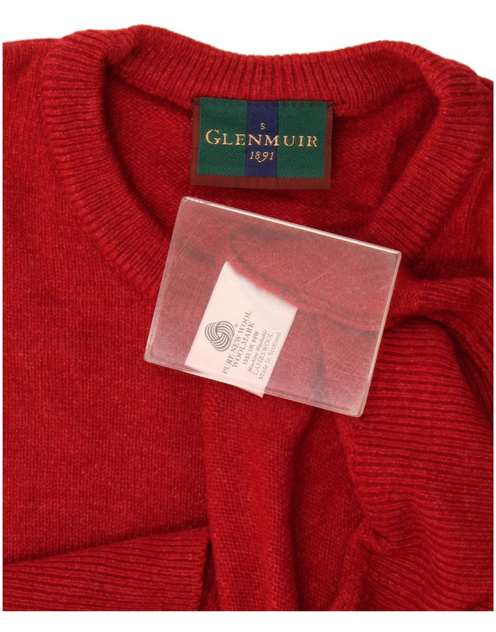 Maglione da uomo girocollo Glenmuir piccolo in lana d'agnello bordeaux