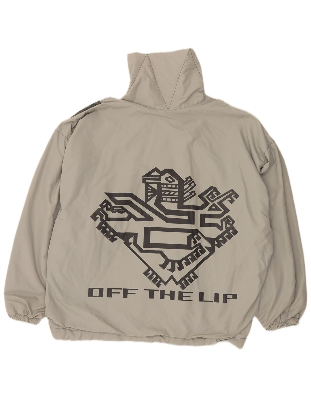 Giubbotto bomber oversize con grafica vintage da uomo UK 40 grande in poliammide grigio