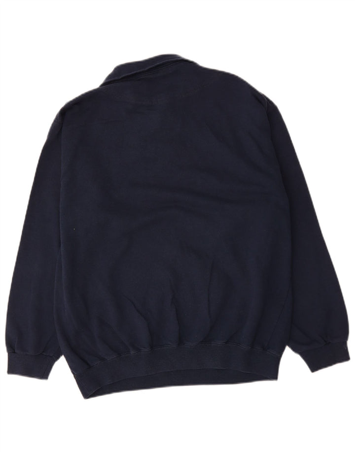 Felpa Champion da uomo con zip e collo, maglione grande, blu navy