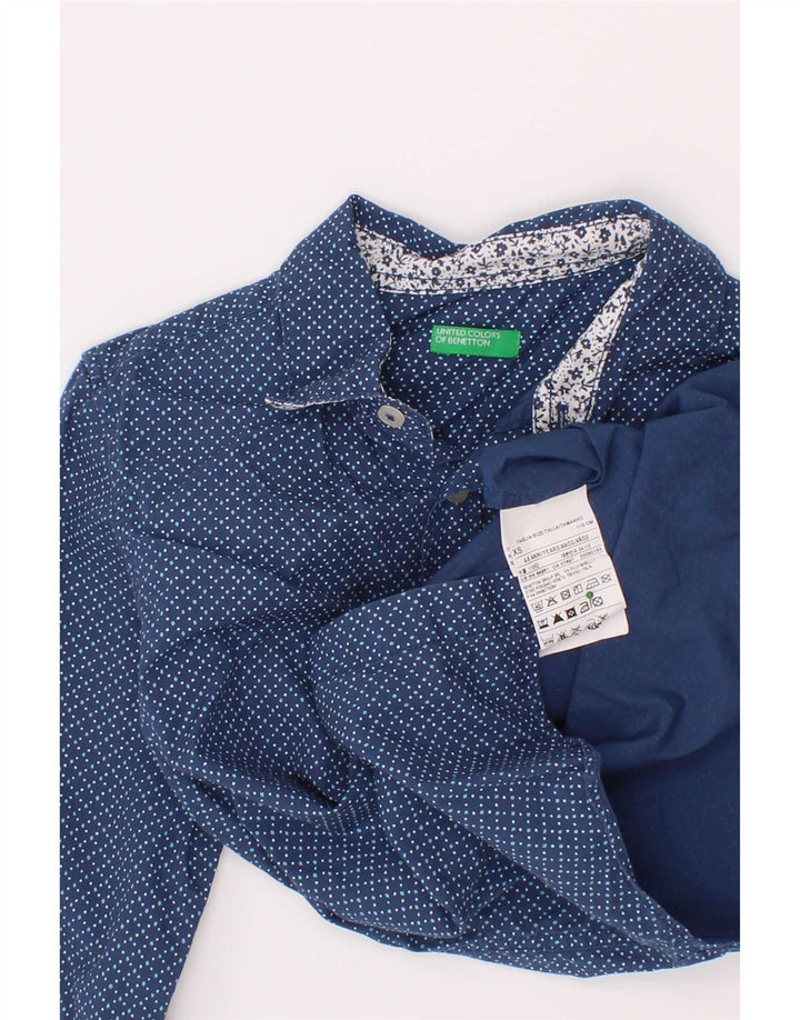 Maglia Benetton Bambino 4-5 Anni XS Cotone Maculato Blu