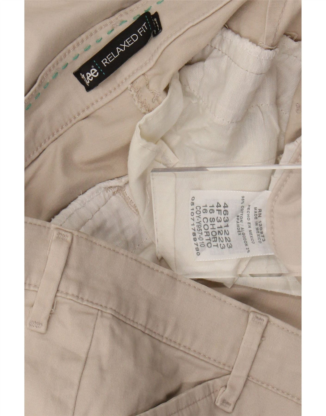 Pantaloni casual corti dalla vestibilità comoda LEE da donna US 16 XL W34 L28 Beige