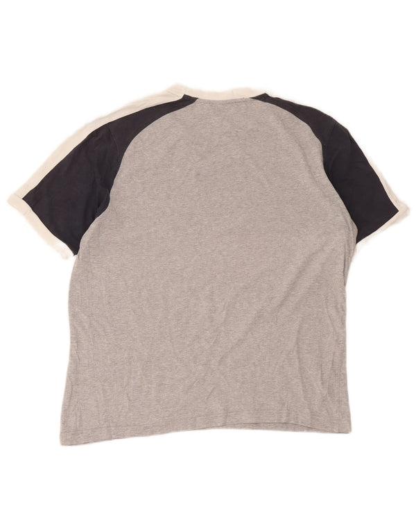 T-shirt grafica da uomo Champion Top grande in cotone color block grigio