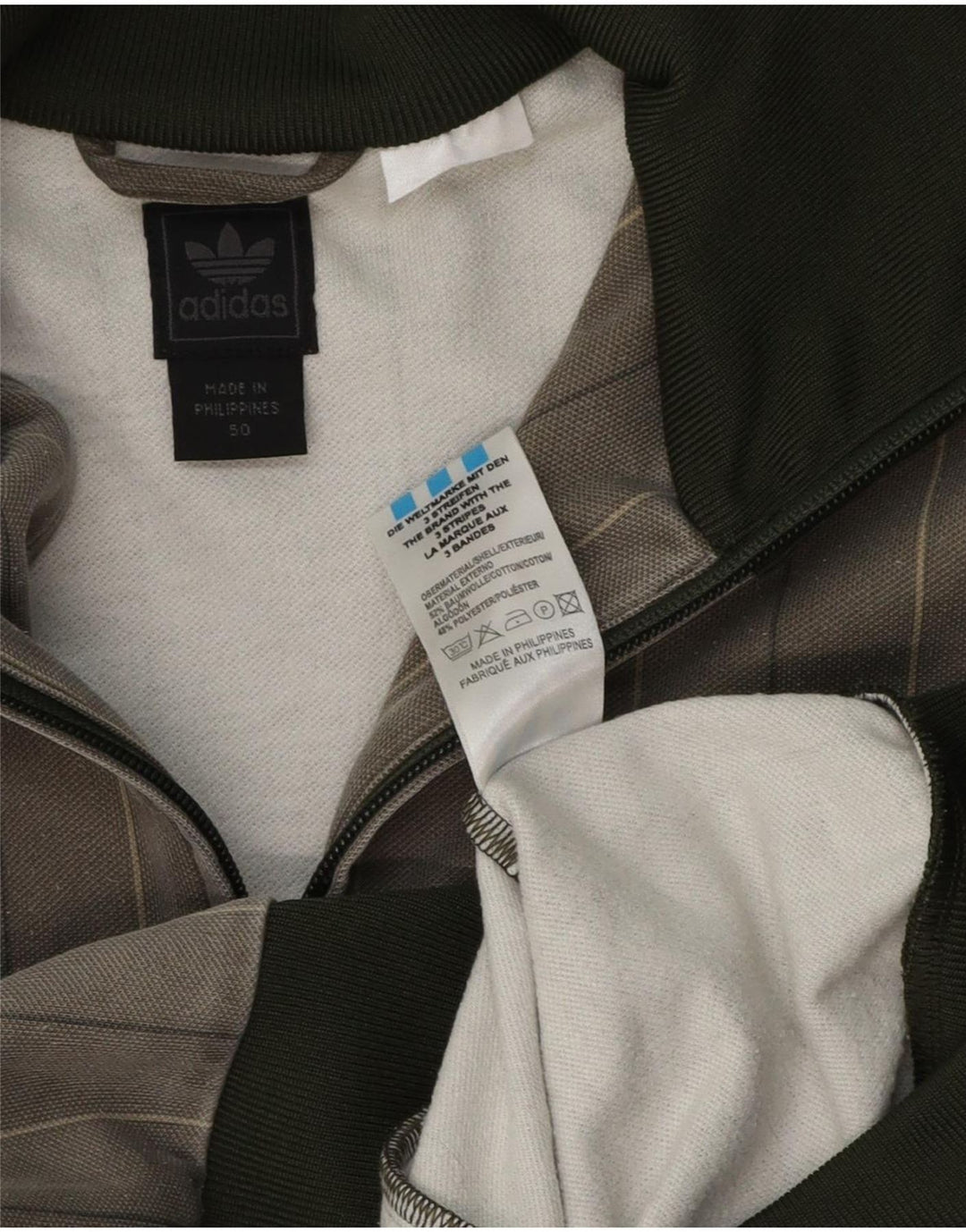 Giacca da tuta da uomo Adidas IT 50 cotone gessato grigio medio
