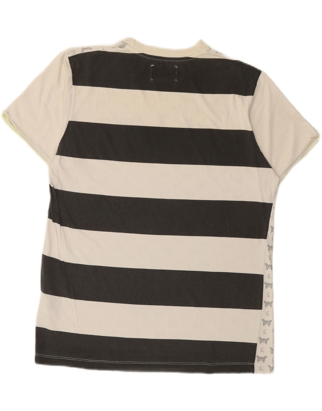 Converse T-shirt grafica da donna Top UK 16 Large White Striped Cotton