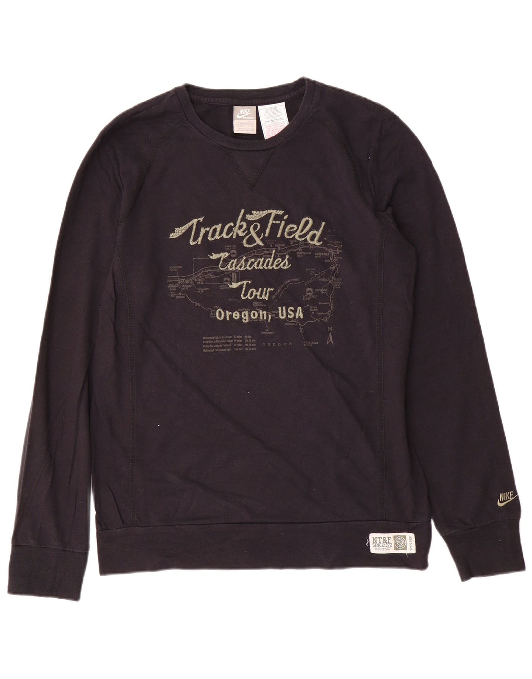 Felpa grafica da uomo NIKE Maglione UK 42/44 Grande cotone nero