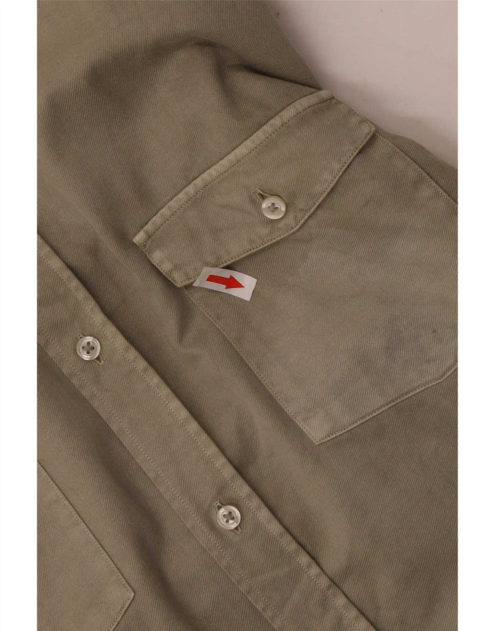 Camicia da uomo Massimo Dutti in cotone kaki medio
