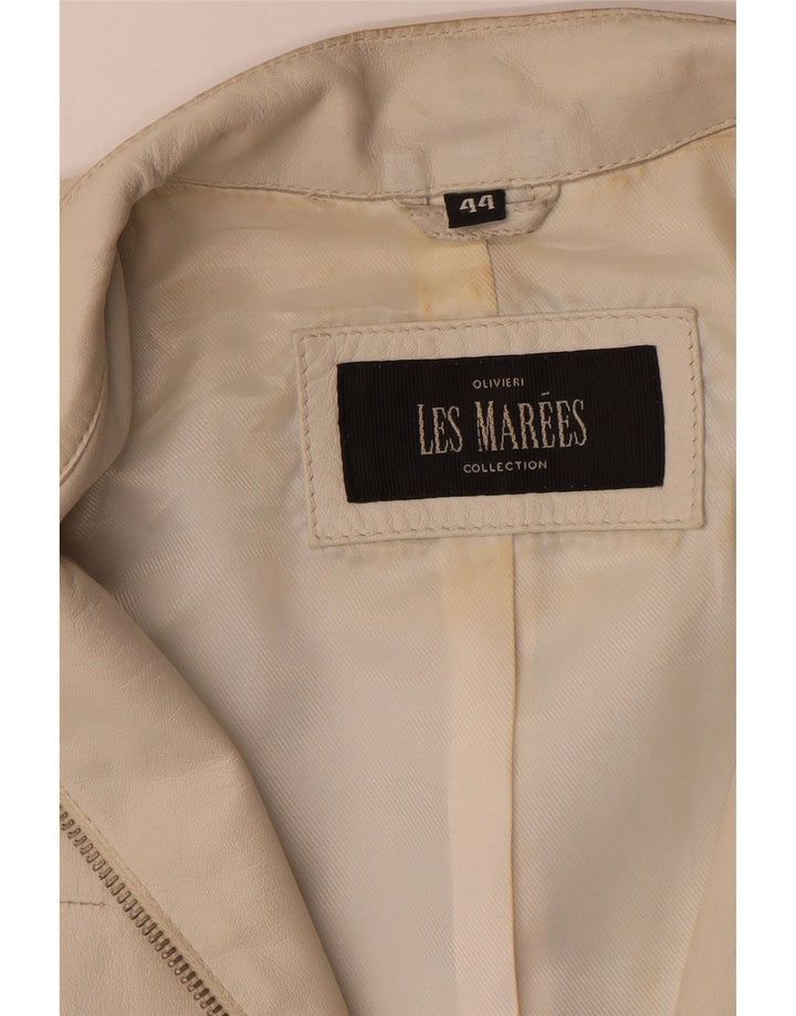 Giacca in Pelle Donna Olivieri Les Marees IT 44 Pelle Beige Medio