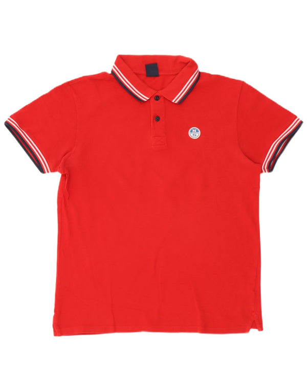 Polo da uomo North Sails in cotone a righe grandi rosse