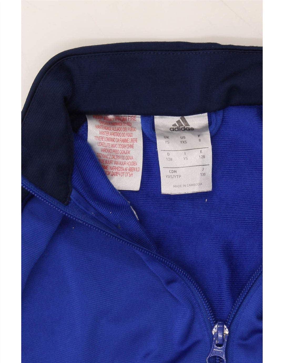ADIDAS Boys Tracksuit Top Jacket 7-8 Years Small  Blue Colourblock Vintage Adidas and Second-Hand Adidas from Messina Hembry 