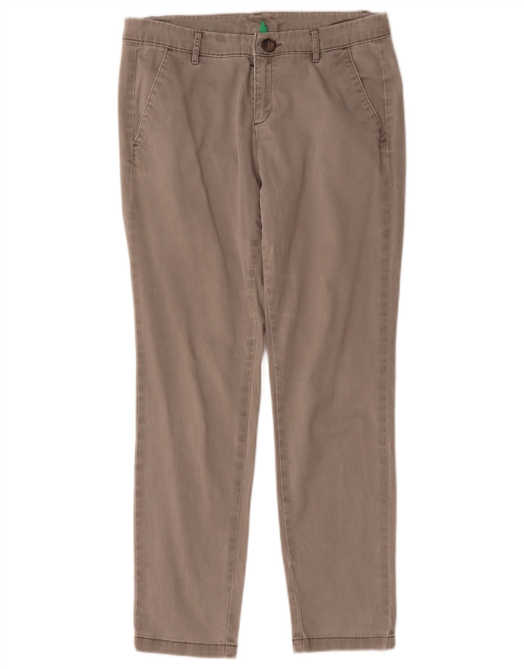 Pantaloni chino dritti da donna Benetton W30 L27 Grigi