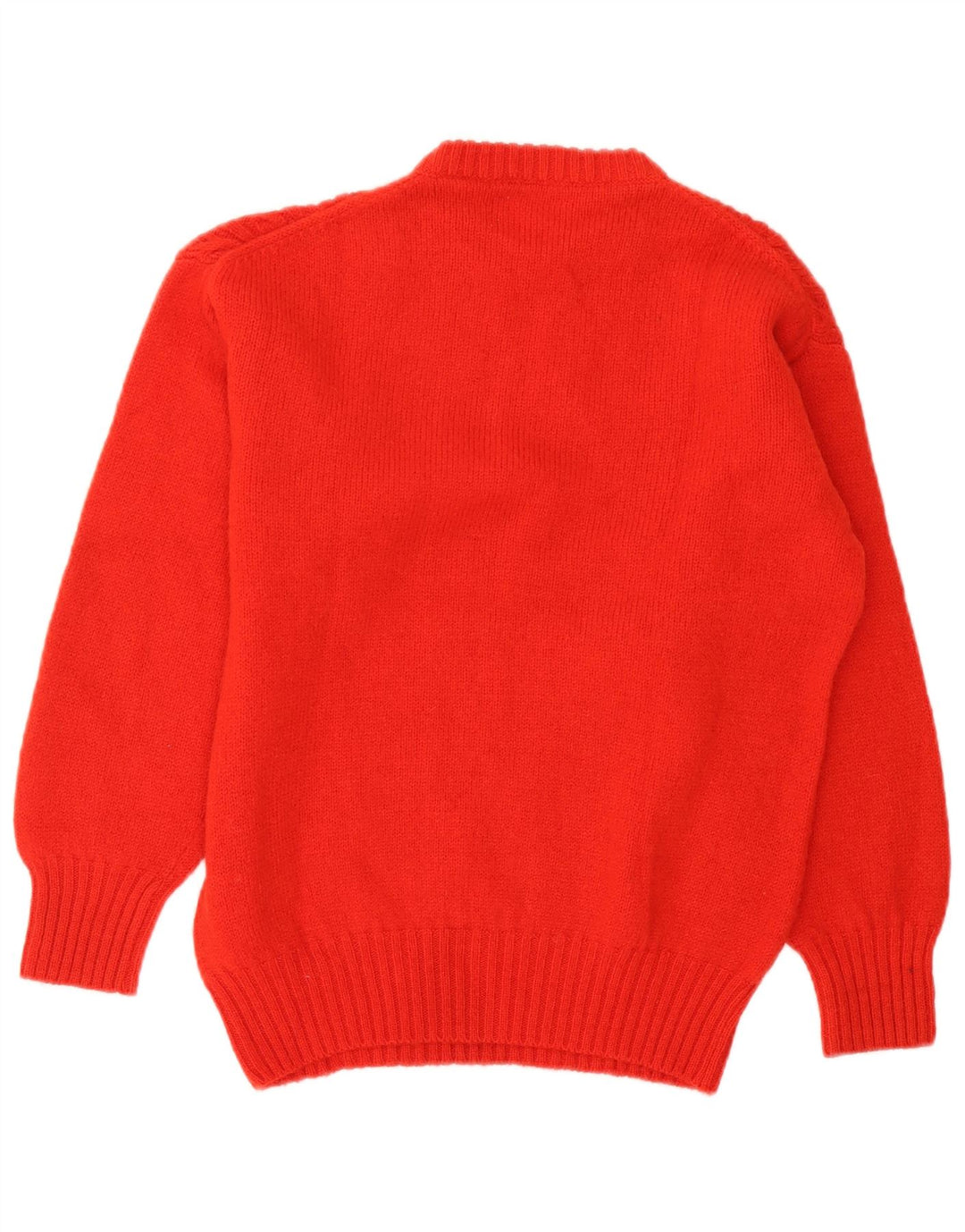 Maglione maglione girocollo oversize da donna vintage UK 10 piccolo in lana rossa
