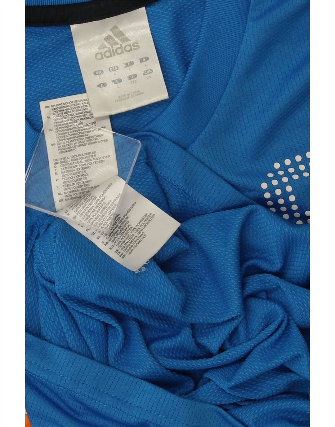 T-shirt grafica da uomo ADIDAS Top grande in poliestere color block blu