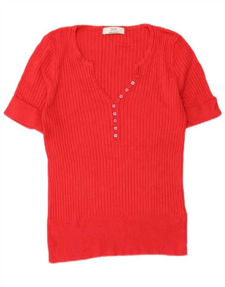T-shirt da donna Marks & Spencer Top UK 14 viscosa rossa media