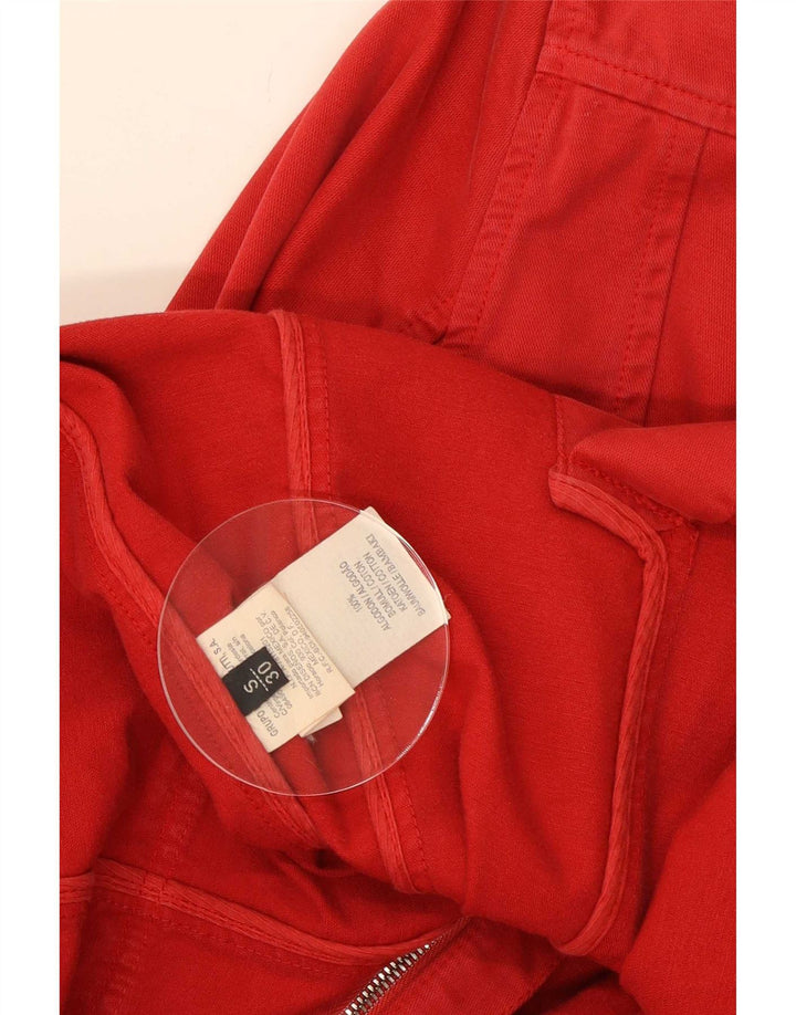 Giacca utility da donna Massimo Dutti UK 10 piccola in cotone rosso