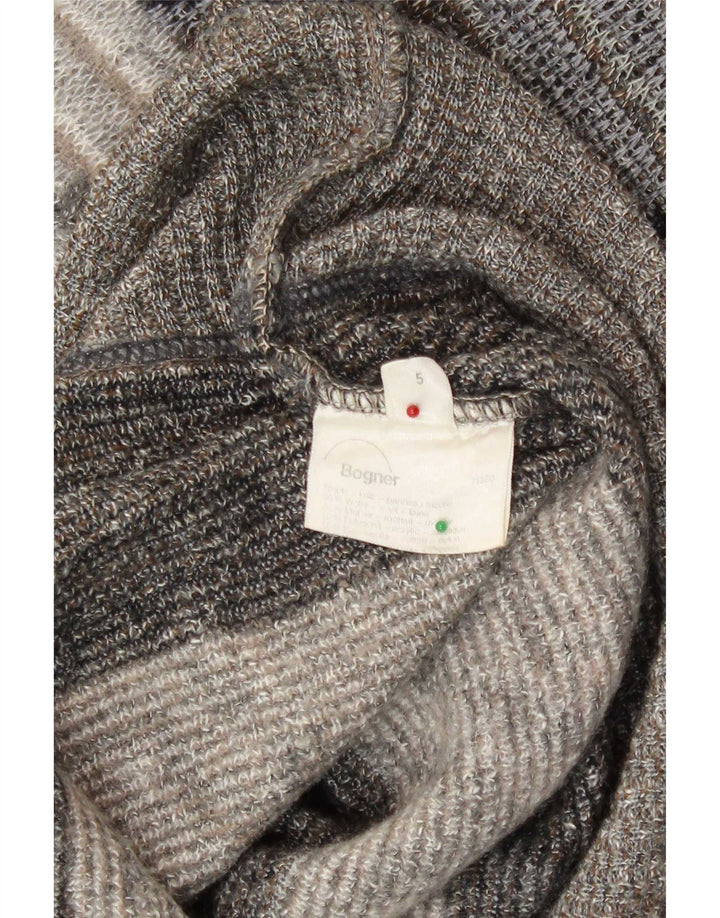 Maglione maglione girocollo da uomo Bogner piccolo acrilico geometrico grigio