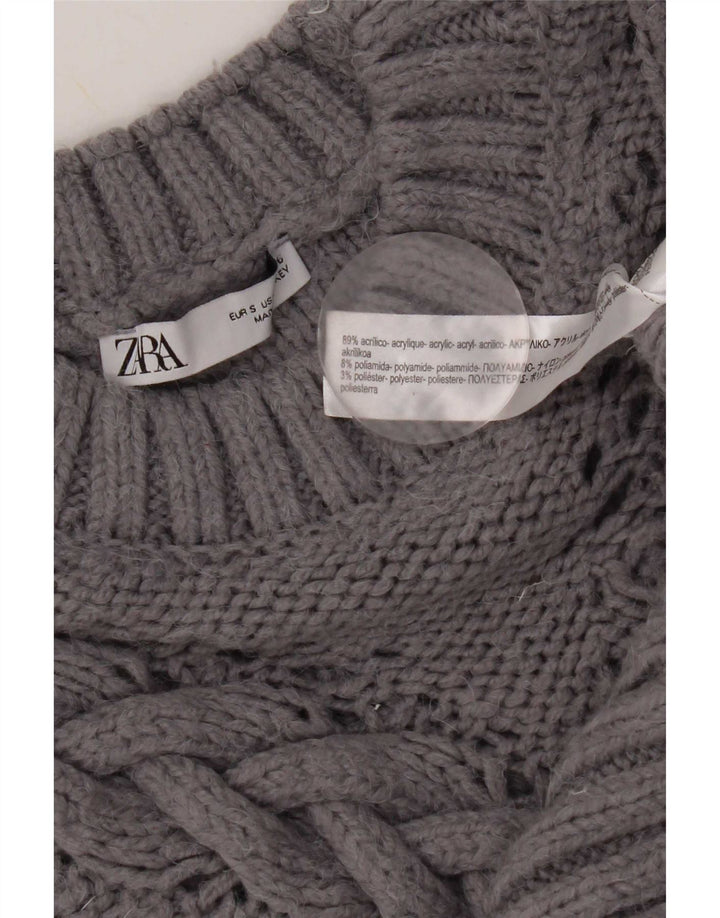 Canottiera da donna Zara UK 10 piccola in acrilico grigio