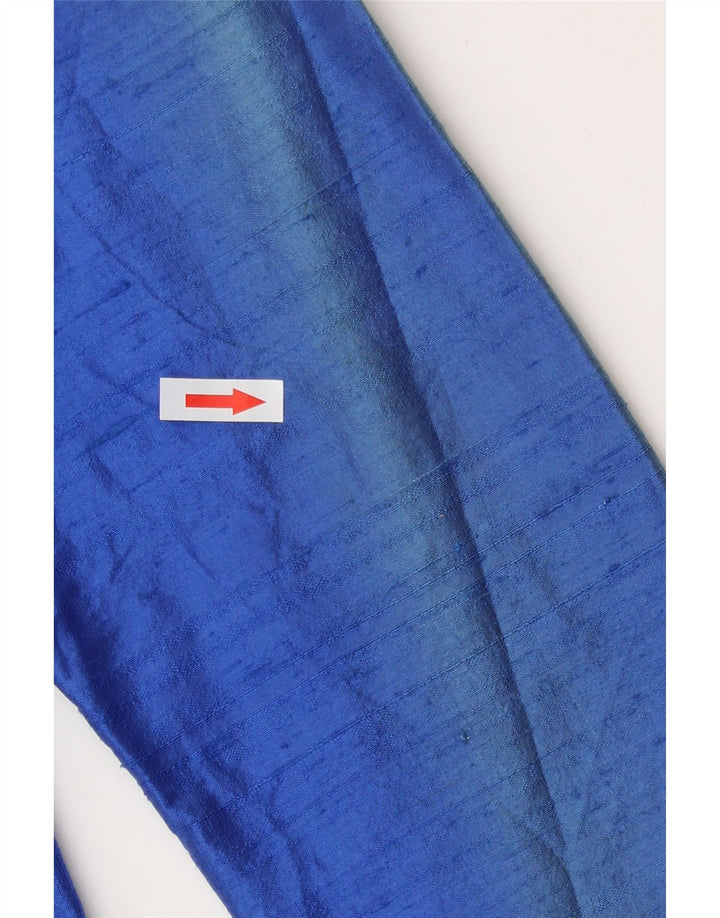 Giacca blazer da donna vintage UK 12 seta blu medio