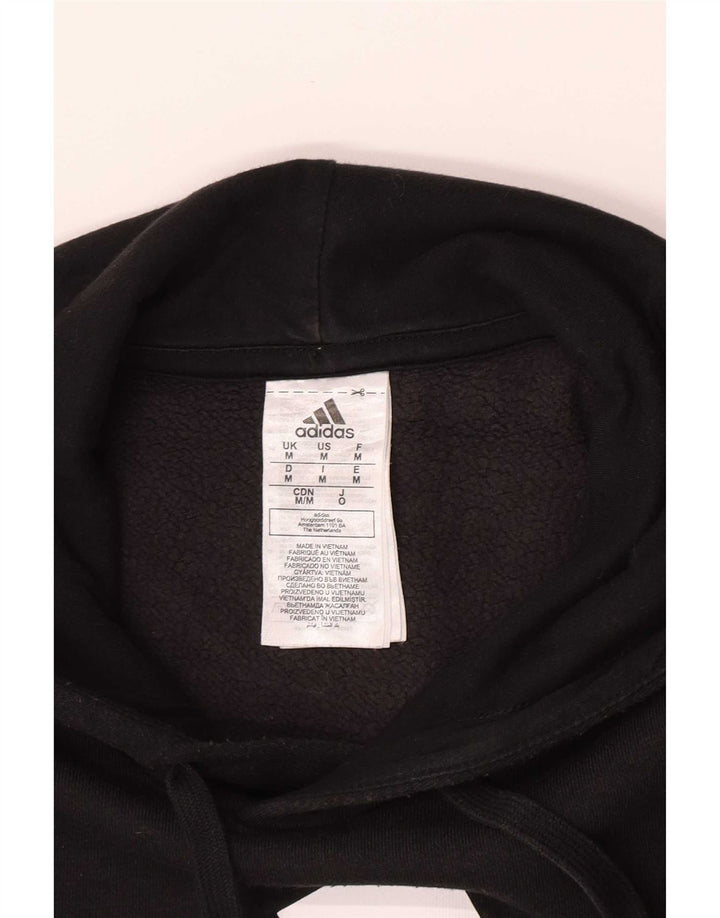 Felpa con cappuccio grafica da uomo Adidas, cotone medio nero