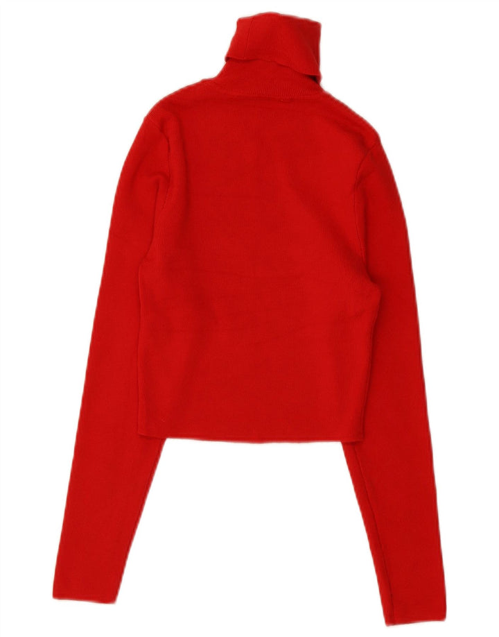 Maglione corto da donna Zara con collo alto, UK 12, viscosa rossa media