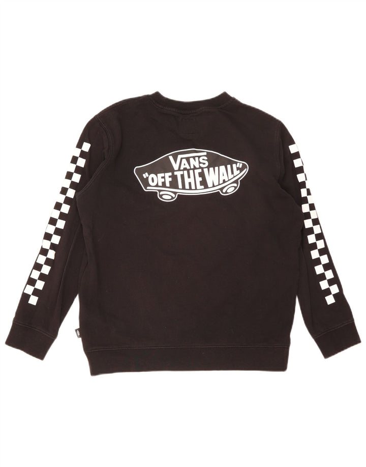 Felpa con grafica da donna Vans, maglione UK 16, grande, cotone nero