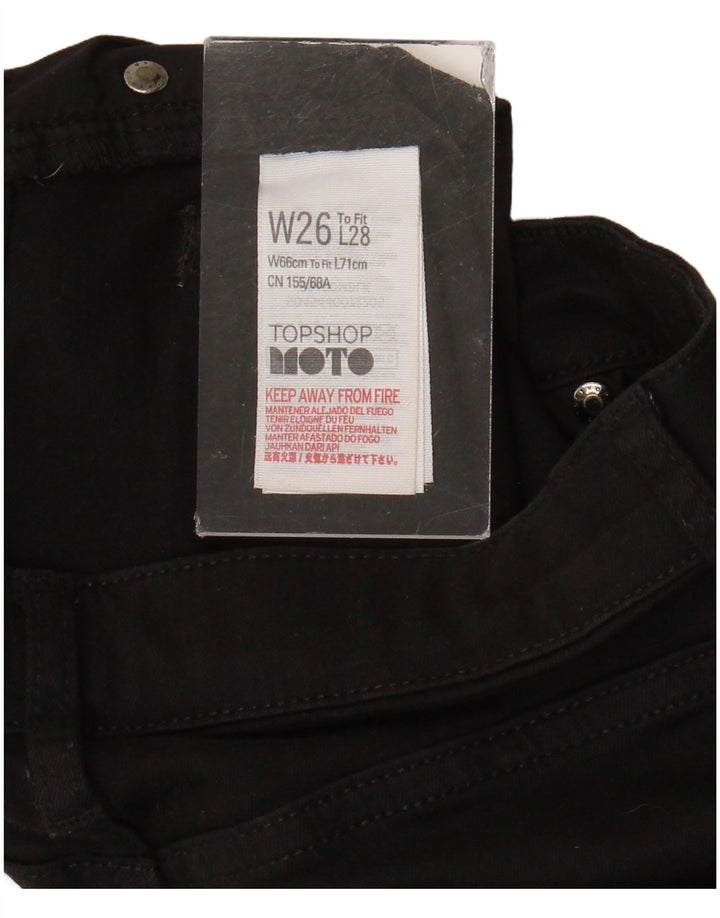 Jeans svasati da moto da donna Topshop W26 L28 cotone nero