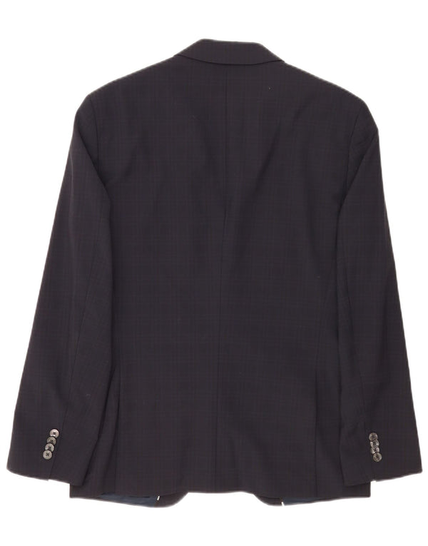 Giacca blazer da uomo a 2 bottoni Hugo Boss EU 48 medio blu navy a quadri classico